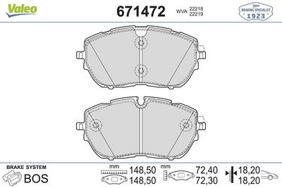 DİSK FREN BALATASI (ÖN) PEUGEOT 308 1.6/1.6D/2.0D 02/15> PEUGEOT 308 SW 1.6/2.0D 02/15> – VL671472