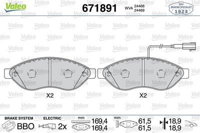 DİSK FREN BALATASI (ÖN) CITROEN Jumper 2.2D/3.0D 04/06> CITROEN Relay 2.2D/3.0D 04/06> FIAT Ducato 1 4/06> CITROEN Relay 2.2D/3.0D 04/06> FIAT Ducato 1 – VL671891