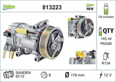 KLİMA KOMPRESÖRÜ PEUGEOT PARTNER TEPE 207 307 308 508 1.4HDİ-1.6HDİ 08 CITROEN BERLINGO C3 C4 I – – VL813223