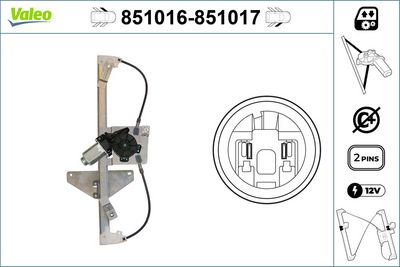 CAM MEKANİZMASI ÖN SOL CITRÖEN C3 – VL851016