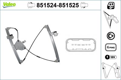 CAM MEKANİZMASI w/C+ (ÖN) (SOL) – Peugeot 607 (05/00>01/11) – VL851524