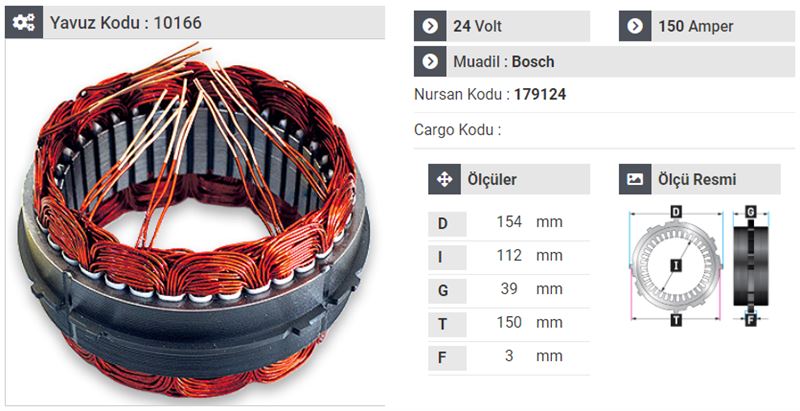 MERCEDES TRUCK STATOR VOLVO/TEMSA SAFIR/M-BENZ AROCS EURO 6